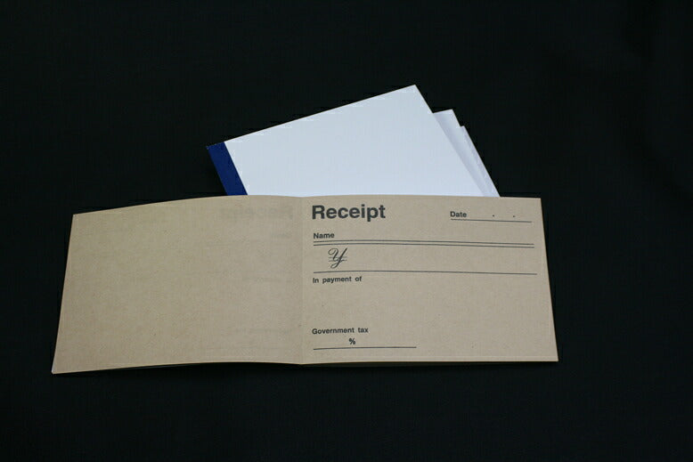 領収書 おしゃれ クラフト紙 英語版 4冊 (50枚/冊) かわいい クラフト かわいい領収書 領収証 複写しません!! 【日時指定不可】