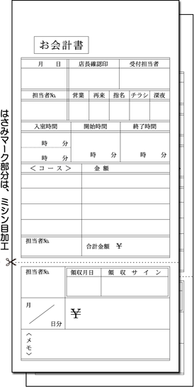 会計伝票 2枚複写（1冊50組） 標準サイズ 100冊