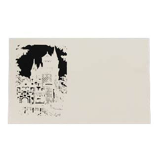 名刺 4号 50枚 切リ絵 A1 城 【 名入れ 印刷なし 紙の販売です 】 【 4号 切り絵 】