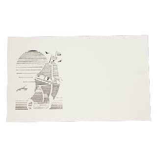 名刺 4号 50枚 切リ絵 A2 帆船 【 名入れ 印刷なし 紙の販売です 】 【 4号 切り絵 】