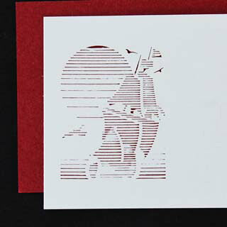 名刺 4号 50枚 切リ絵 A2 帆船 【 名入れ 印刷なし 紙の販売です 】 【 4号 切り絵 】