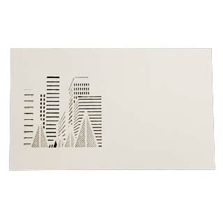 名刺 4号 50枚 切リ絵 A3 ビル ヨコ 【 名入れ 印刷なし 紙の販売です 】 【 4号 切り絵 】