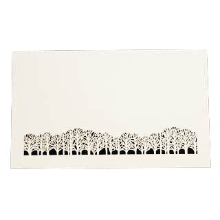 名刺 4号 50枚 切リ絵 A8 林 【 名入れ 印刷なし 紙の販売です 】 【 4号 切り絵 】