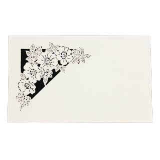 名刺 4号 50枚 切リ絵 F4 花飾り 【 名入れ 印刷なし 紙の販売です 】 【 4号 切り絵 】