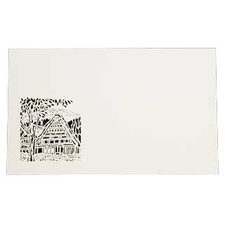 名刺 4号 50枚 切リ絵 M6 合掌作り 【 名入れ 印刷なし 紙の販売です 】 【 4号 切り絵 】