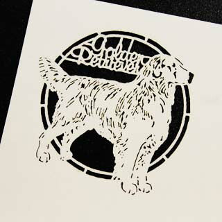 名刺 4号 50枚 切リ絵 D4 イヌ 【 名入れ 印刷なし 紙の販売です 】 【 4号 切り絵 】