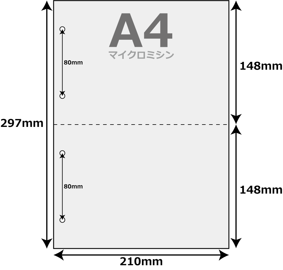 【送料無料】 プリンタ帳票用紙 20000枚 2分割（マイクロミシン目ヨコ１本） ファイル穴4個付 A4サイズ 北海道・沖縄・一部を除く お徳用パック レーザープリンター インクジェットプリンター プリンター用紙 マルチプリンタ用