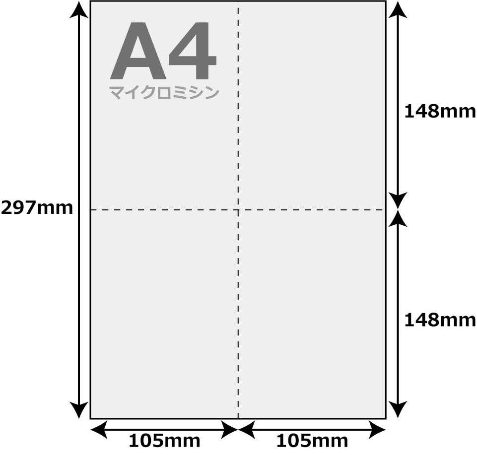 A4 ミシン 4分割 十字 500枚 帳票用紙 マイクロミシン 十字型 A4サイズ レーザープリンター インクジェット コピー機 マルチプリンタ 上質 コピー用紙 ミシン目入り用紙 プリンター帳票用紙 4面 カット紙