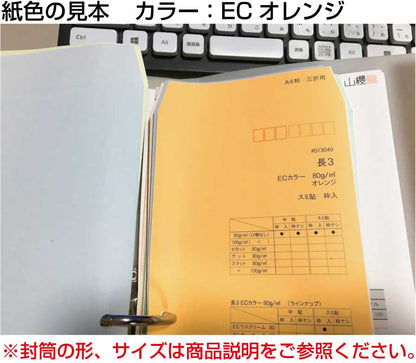 封筒 長3 エクセレントカラー 1000枚 枠あり 80g 選べる 11色