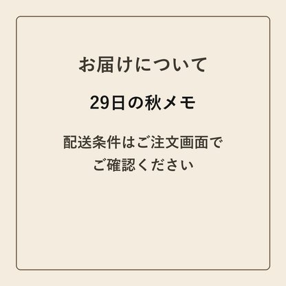 29日の秋メモ クラフトメモ帳 配送条件の確認