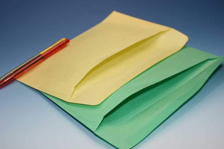封筒 洋長3 カラー 1000枚 85g カマス貼 郵便番号の枠が【ある】【なし】２タイプあります