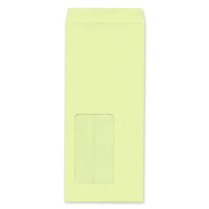 封筒 クラフトカラー封筒 長4 窓付封筒 窓 45×80mm ウグイス 70g センター貼 枠なし 500枚 ld1513