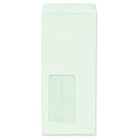 封筒 クラフトカラー封筒 長4 窓付封筒 窓 45×80mm ミズ 70g センター貼 枠なし 100枚 ld1515