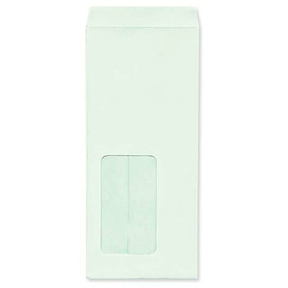 封筒 クラフトカラー封筒 長4 窓付封筒 窓 45×80mm ミズ 70g センター貼 枠なし 100枚 ld1515