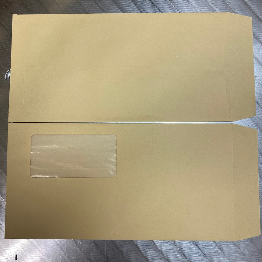 封筒 クラフト封筒 長3 エコ窓付封筒 窓 45×90mm クラフト 85g センター貼 枠なし 400枚 mn1104 | 窓付き封筒 窓付封筒 長形3号 A4 a4 3つ折り 長3封筒 長形3号封筒 窓付き