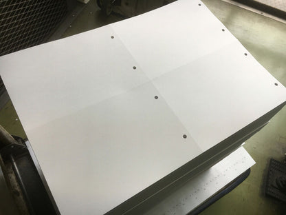 帳票用紙 500枚 4分割 マイクロミシン 十字型 ファイル穴８個付 A3サイズ レーザープリンター インクジェットプリンター プリンター用紙 マルチプリンタ用 上質コピー用紙 ミシン目入り用紙 プリンター帳票用紙 4面カット紙